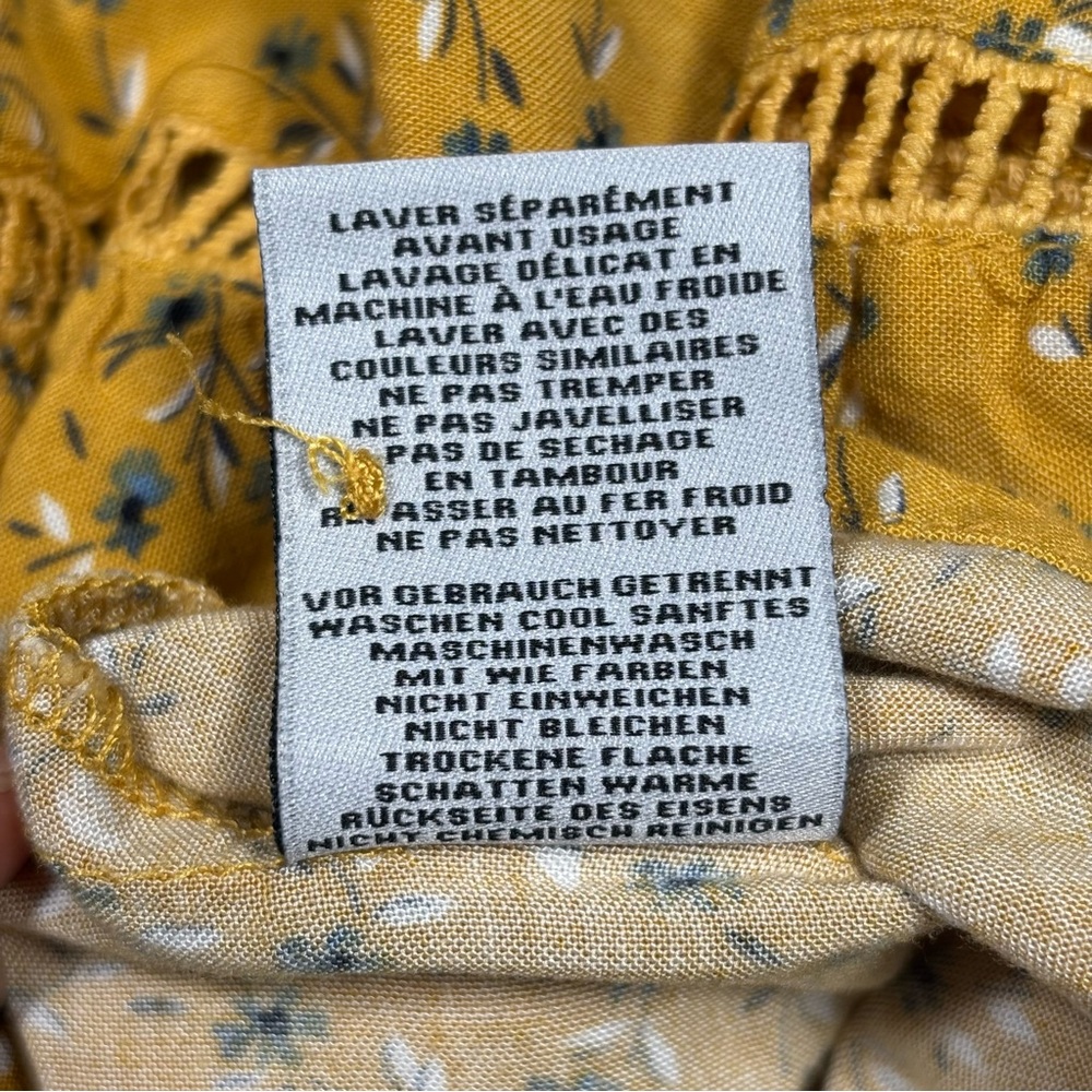 Sunday Mi Amor Floral Sun Dress Women's X-Small Yellow Floral Print Spring - Picture 4 of 11